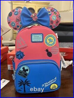 2022 Disney Vacation Club DVC Member Loungefly Neon Backpack And Minnie Ear Set