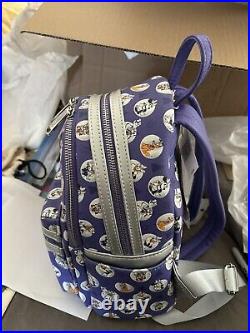 2023 Disney 100th 100 Anniversary Mickey Platinum Purple Loungefly Backpack Bag