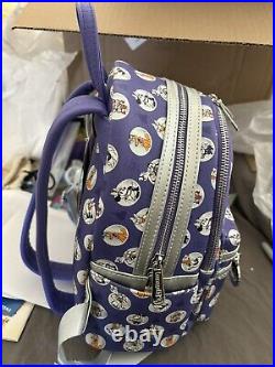 2023 Disney 100th 100 Anniversary Mickey Platinum Purple Loungefly Backpack Bag