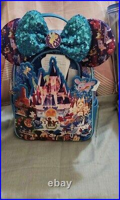 2023 Disney Parks Joey Chou Castle Magic Kingdom Loungefly Backpack and ears