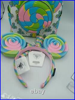 2024 Disney Parks Eats Collection Lollipop Loungefly Backpack & Ears Combo