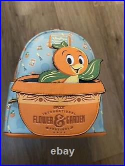 2024 Disney Parks Epcot Flower & Garden Orange Bird Loungefly Backpack & EARS