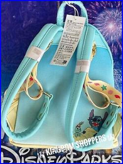 2024 Disney Parks Loungefly Stitch & Scrump Beach Day Sand Castle Backpack New