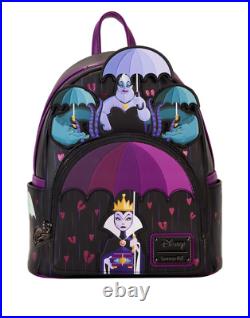 2pc Loungefly Disney VILLAINS CURSE YOUR HEARTS Backpack + Wristlet Wallet