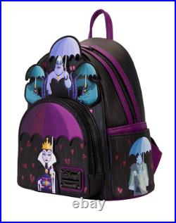 2pc Loungefly Disney VILLAINS CURSE YOUR HEARTS Backpack + Wristlet Wallet