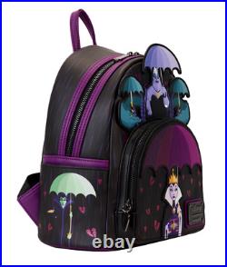 2pc Loungefly Disney VILLAINS CURSE YOUR HEARTS Backpack + Wristlet Wallet