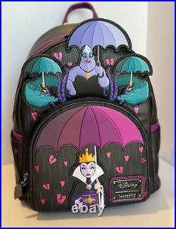 2pc Loungefly Disney VILLAINS CURSE YOUR HEARTS Backpack + Wristlet Wallet