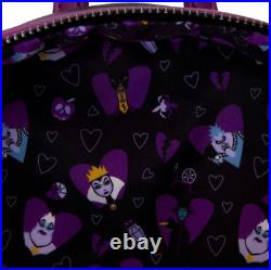 2pc Loungefly Disney VILLAINS CURSE YOUR HEARTS Backpack + Wristlet Wallet