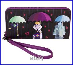 2pc Loungefly Disney VILLAINS CURSE YOUR HEARTS Backpack + Wristlet Wallet