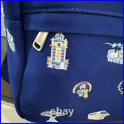 50th Anniversary Loungefly Disney Parks Embroidery Canvas Backpack EUC LN