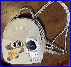 Bioworld Disney Pixar Wall-E & Eve Chibi Hearts Convertible Mini Backpack New