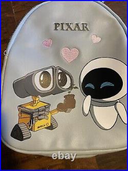 Bioworld Disney Pixar Wall-E & Eve Chibi Hearts Convertible Mini Backpack New