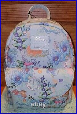 Cinderella Backpack Disney Loungefly floral glass slipper carriage Minnie Mickey