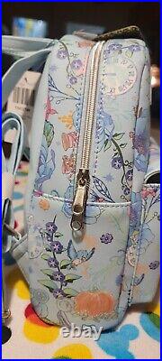 Cinderella Backpack Disney Loungefly floral glass slipper carriage Minnie Mickey