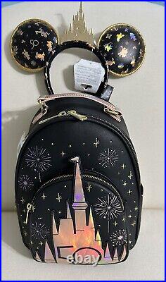 DISNEY PARKS 50th Anniversary Grand Finale Loungefly Backpack Castle Gold & Ears