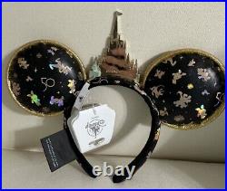 DISNEY PARKS 50th Anniversary Grand Finale Loungefly Backpack Castle Gold & Ears