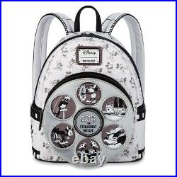 Disney 100 Years Mickey Mouse Steamboat Willie Loungefly Mini Backpack