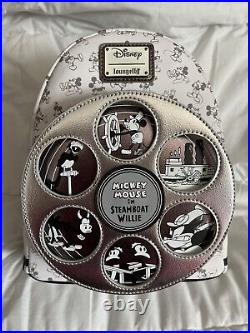 Disney 100 Years Mickey Mouse Steamboat Willie Loungefly Mini Backpack