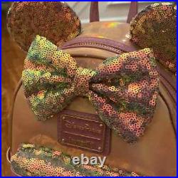 Disney 50th Anniversary EARidescent Iridescent Loungefly Pink Backpack Sequins