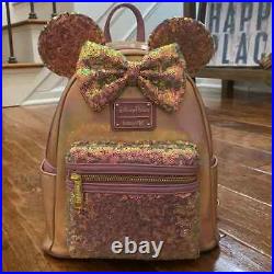 Disney 50th Anniversary EARidescent Iridescent Loungefly Pink Backpack Sequins