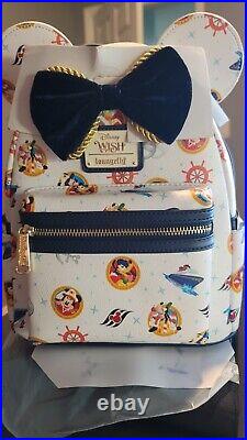 Disney Cruise Line DCL Ship Wish Mickey Minnie Backpack Bag Loungefly New