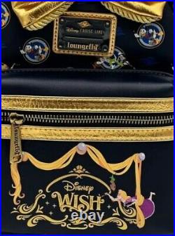 Disney Cruise Line DCL Wish Loungefly Backpack Bow Blue Gold Rapunzel 2023