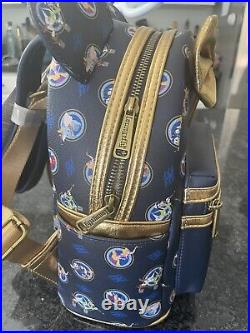 Disney Cruise Line DCL Wish Loungefly Backpack Bow Blue Gold Rapunzel 2023