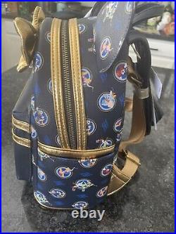 Disney Cruise Line DCL Wish Loungefly Backpack Bow Blue Gold Rapunzel 2023