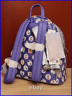 Disney Loungefly 100th Anniversary Mickey & Friends Platinum Backpack & Ears