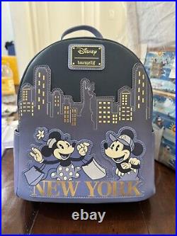 Disney Loungefly Backpack New York City EXCLUSIVE Theme Mickey Minnie Mouse NEW