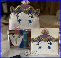 Disney Loungefly Beauty & The Beast Mrs Potts and Chip Backpack & Wallet BNWT