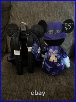 Disney Loungefly Mickey The Main Attraction Fireworks Mini Backpack & Plush NWT