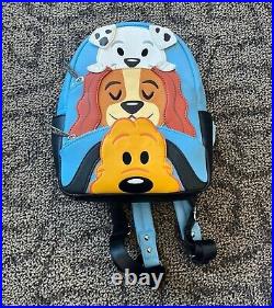 Disney Loungefly Mini Backpack Dogs Rolly Lady Pluto Walk in the Park