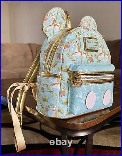 Disney Loungefly Prince Charming Regal Carrousel Backpack And Matching Ears