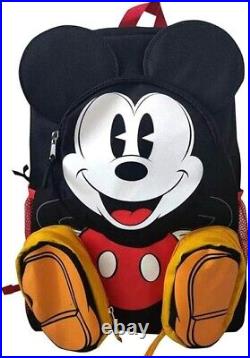 Disney Mickey Mouse Backpack Front Body 16 with 3-Zipper Pockets