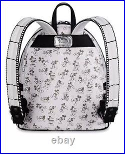 Disney Mickey Mouse Steamboat Willie Loungefly Mini Backpack Disney100 New