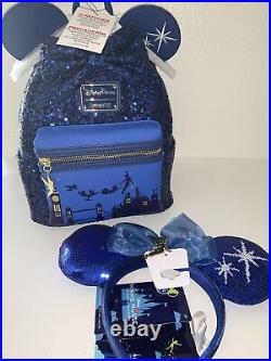 Disney Minnie Mouse Main Attraction Backpack Loungefly Peter Pan's & Ears MMMA