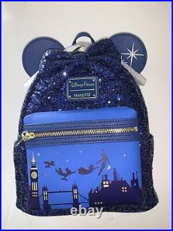 Disney Minnie Mouse Main Attraction Backpack Loungefly Peter Pan's & Ears MMMA