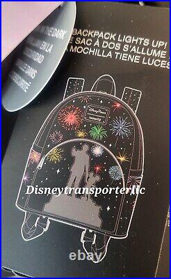 Disney Parks 100th Partners Mickey Walt Fireworks LighUp GITD Backpack Loungefly