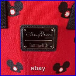 Disney Parks 2020 Red Canvas Loungefly Mickey Mouse Ear Hat Backpack