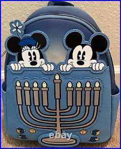 Disney Parks 2023 Mickey & Minnie Mouse Hanukkah Backpack Bag Loungefly NEW