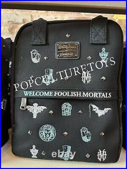 Disney Parks 2024 Loungefly Haunted Mansion Canvas Leota Hatbox Backpack Bag New