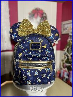 Disney Parks Disney World 50th Anniversary Blue Loungefly With Ears Backpack