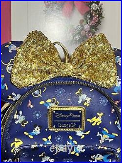 Disney Parks Disney World 50th Anniversary Blue Loungefly With Ears Backpack