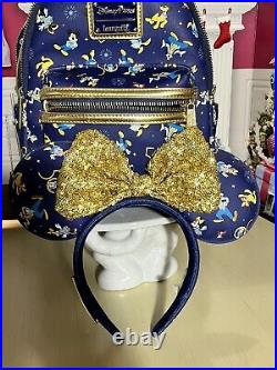 Disney Parks Disney World 50th Anniversary Blue Loungefly With Ears Backpack