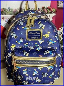 Disney Parks Disney World 50th Anniversary Blue Loungefly With Ears Backpack