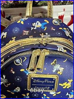 Disney Parks Disney World 50th Anniversary Blue Loungefly With Ears Backpack