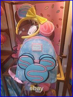 Disney Parks Eats Collection Macaron Mini Loungefly Backpack & Ears Combo 2024