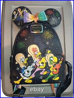 Disney Parks Epcot Mexico Three Caballeros Donald Loungefly Backpack & Ears