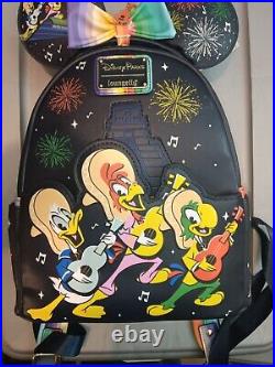 Disney Parks Epcot Mexico Three Caballeros Donald Loungefly Backpack & Ears